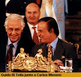 Guido Di Tella junot a Carlos Menem